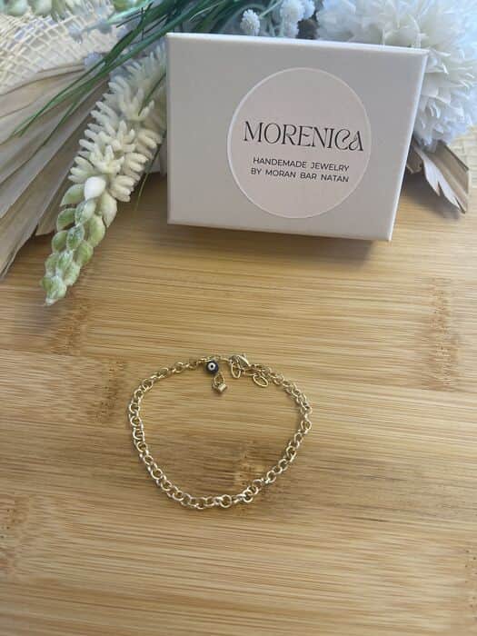 צמיד חוליות עגולות עין