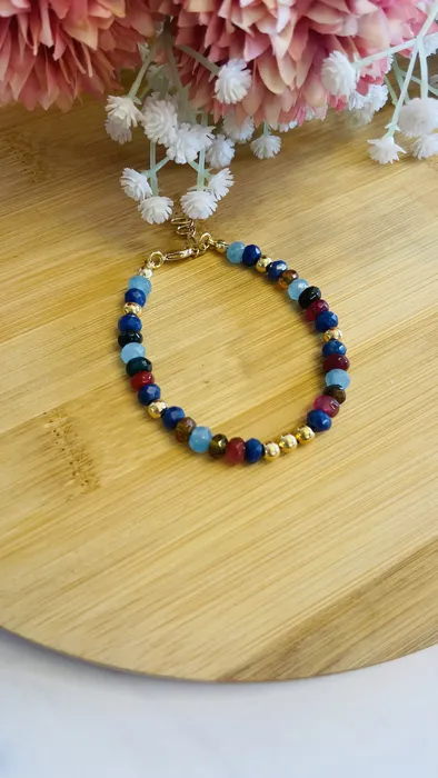 צמיד אבני אגת צבעוני