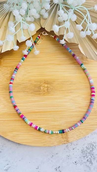 שרשרת מיקס אבני חן צבעוניות