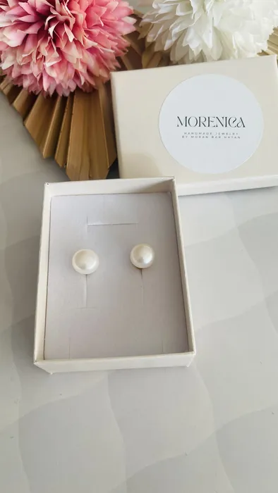 עגילי פנינה צמודים