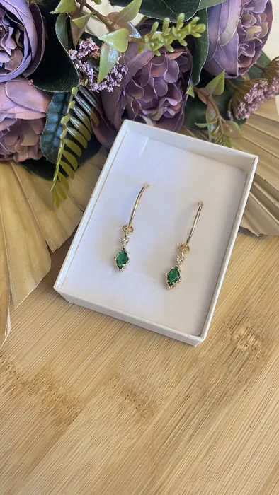 עגילי זנזיבר - ירוק