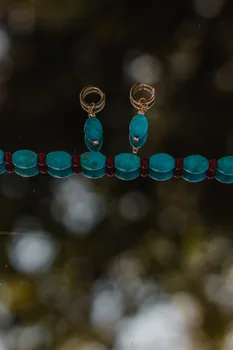 עגילי פריחת טורקיז