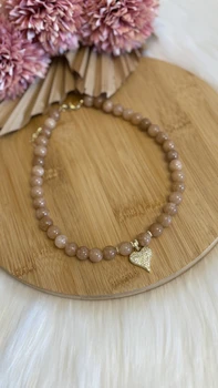 תליון לב משובץ זרקונים