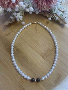 שרשרת פניני צדף וטורמלין