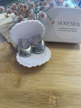 עגילי חישוק אובלי עבה