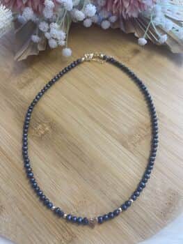 שרשרת פנינים שחורות לב